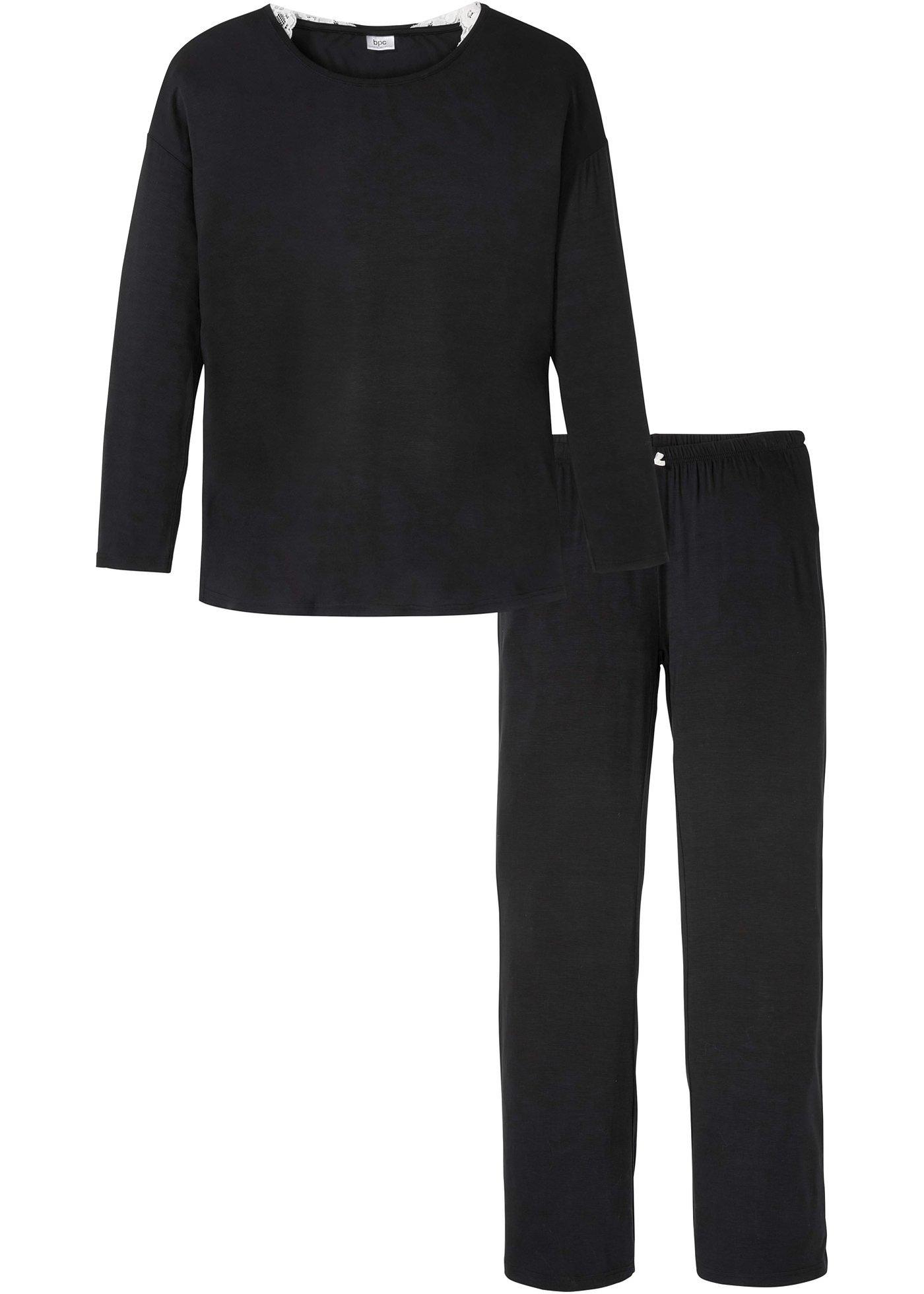 Pyjama met flared broek en LENZING™ ECOVERO™ (2-dlg. set)