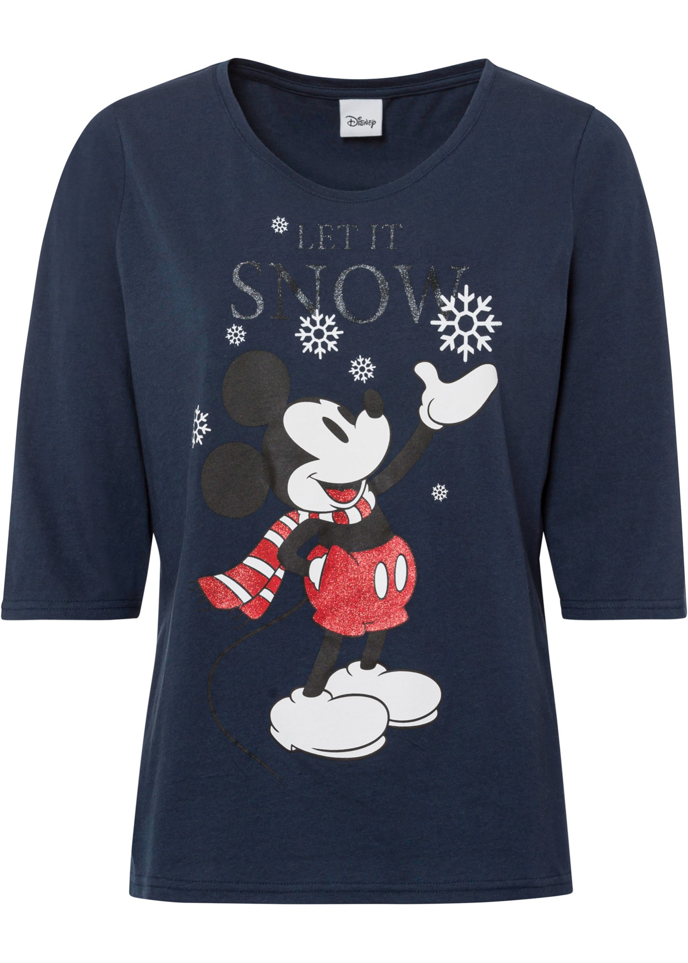 Shirt met Mickey Mouse-print en 3/4 mouwen