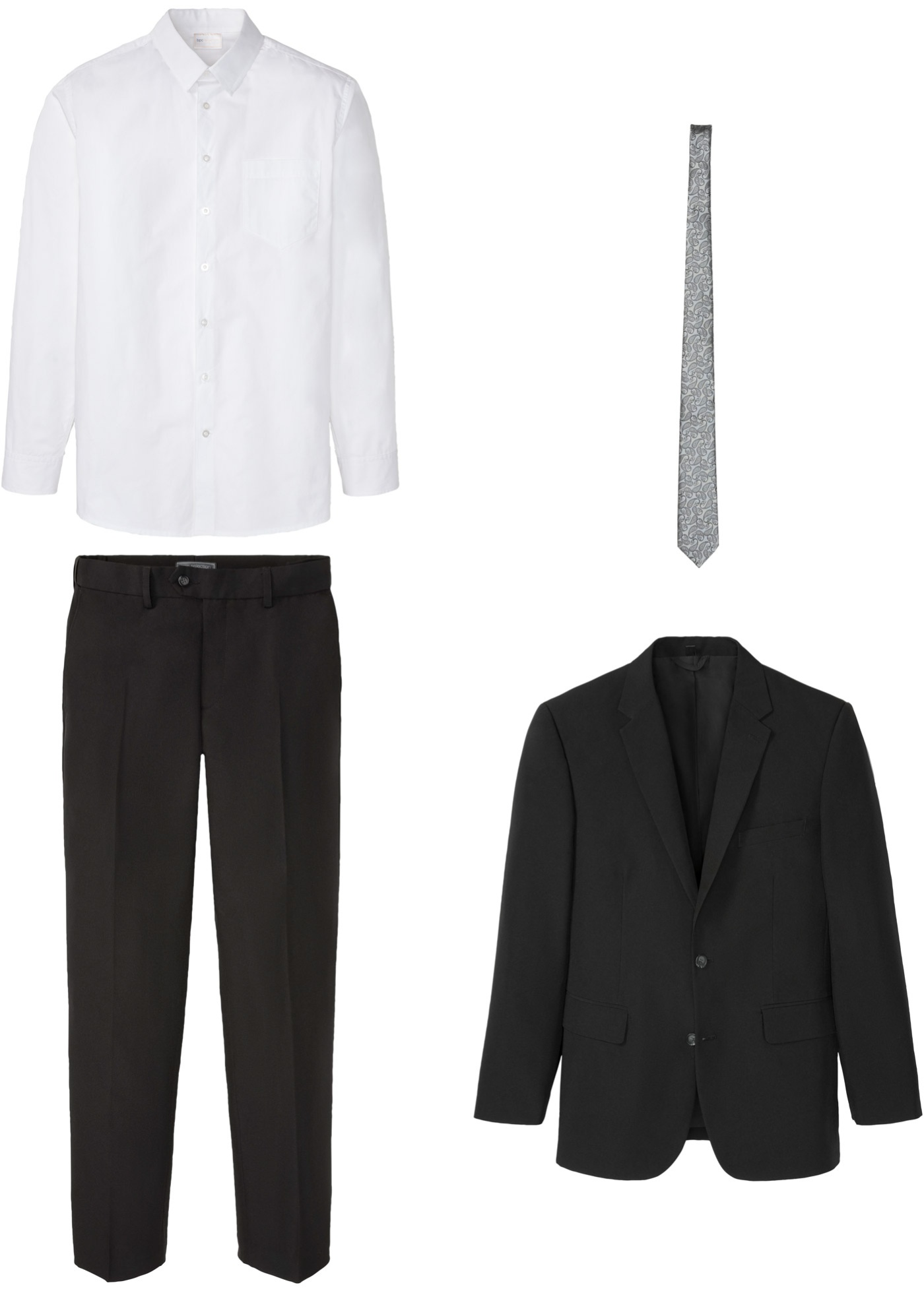 4-delig pak: colbert, broek, overhemd, stropdas