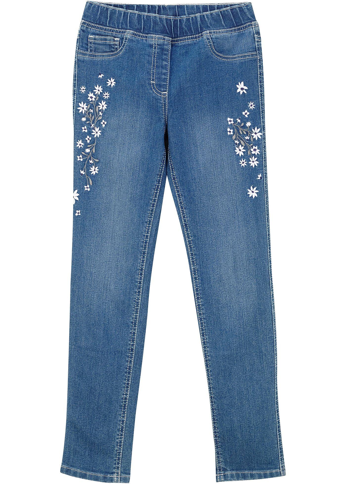 Meisjes jegging met bloemenborduursel