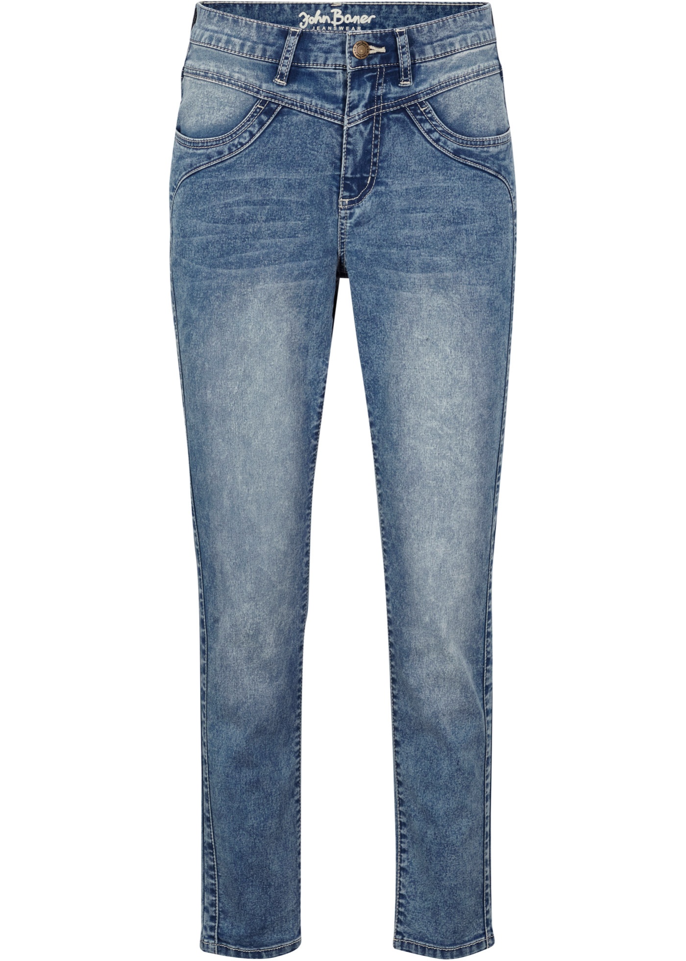 Corrigerende slim fit super stretch jeans, cropped