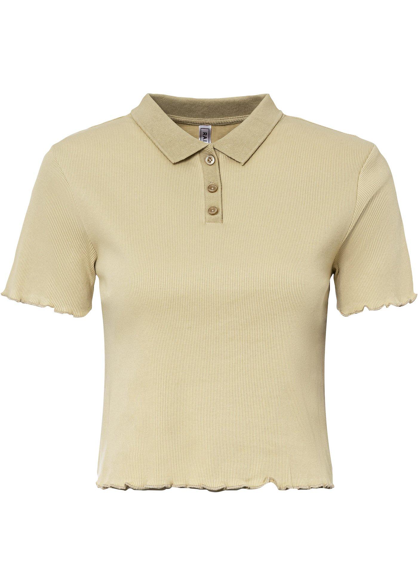 Cropped poloshirt van biologisch katoen