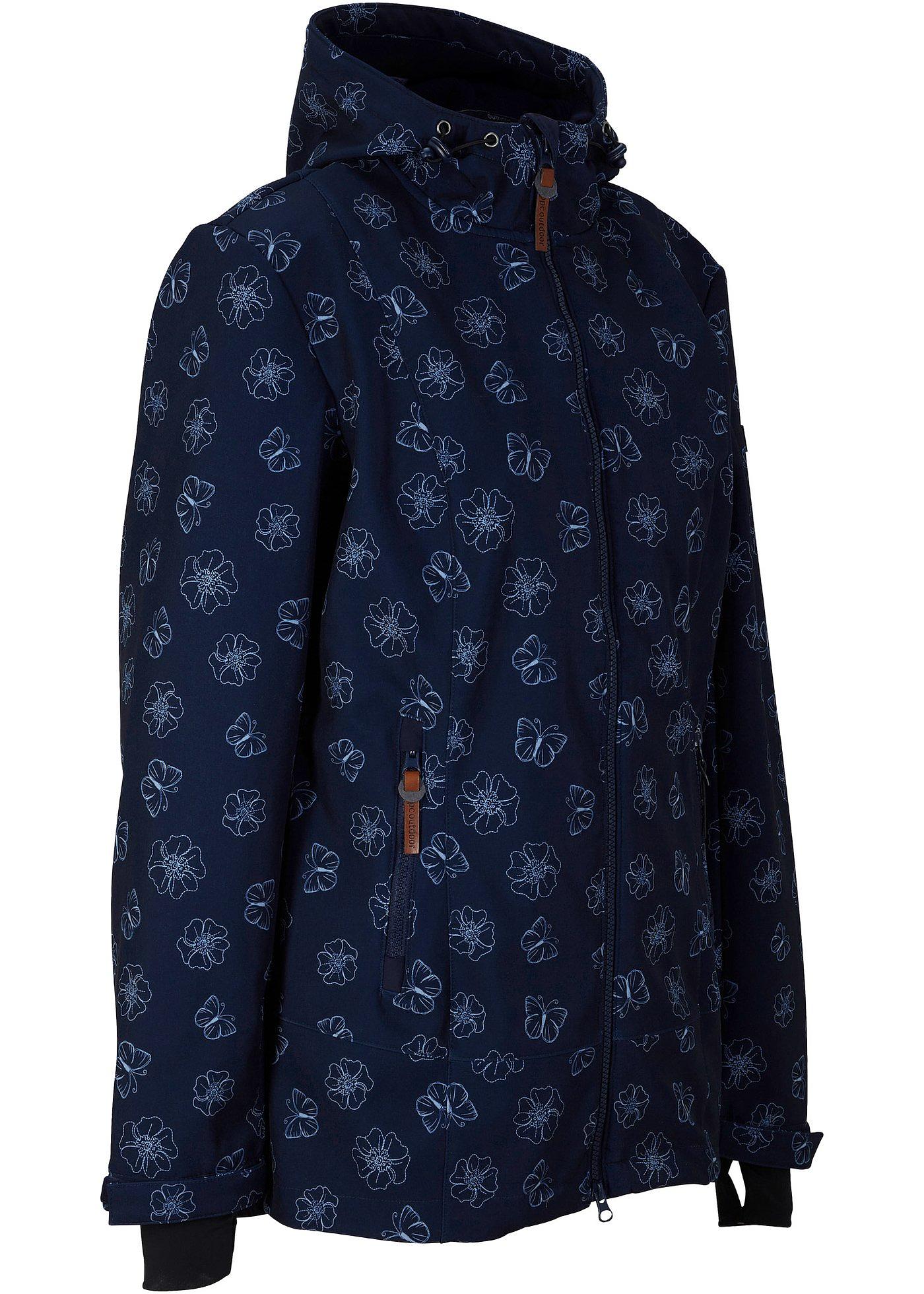 Softshell jas met bloemenpatroon