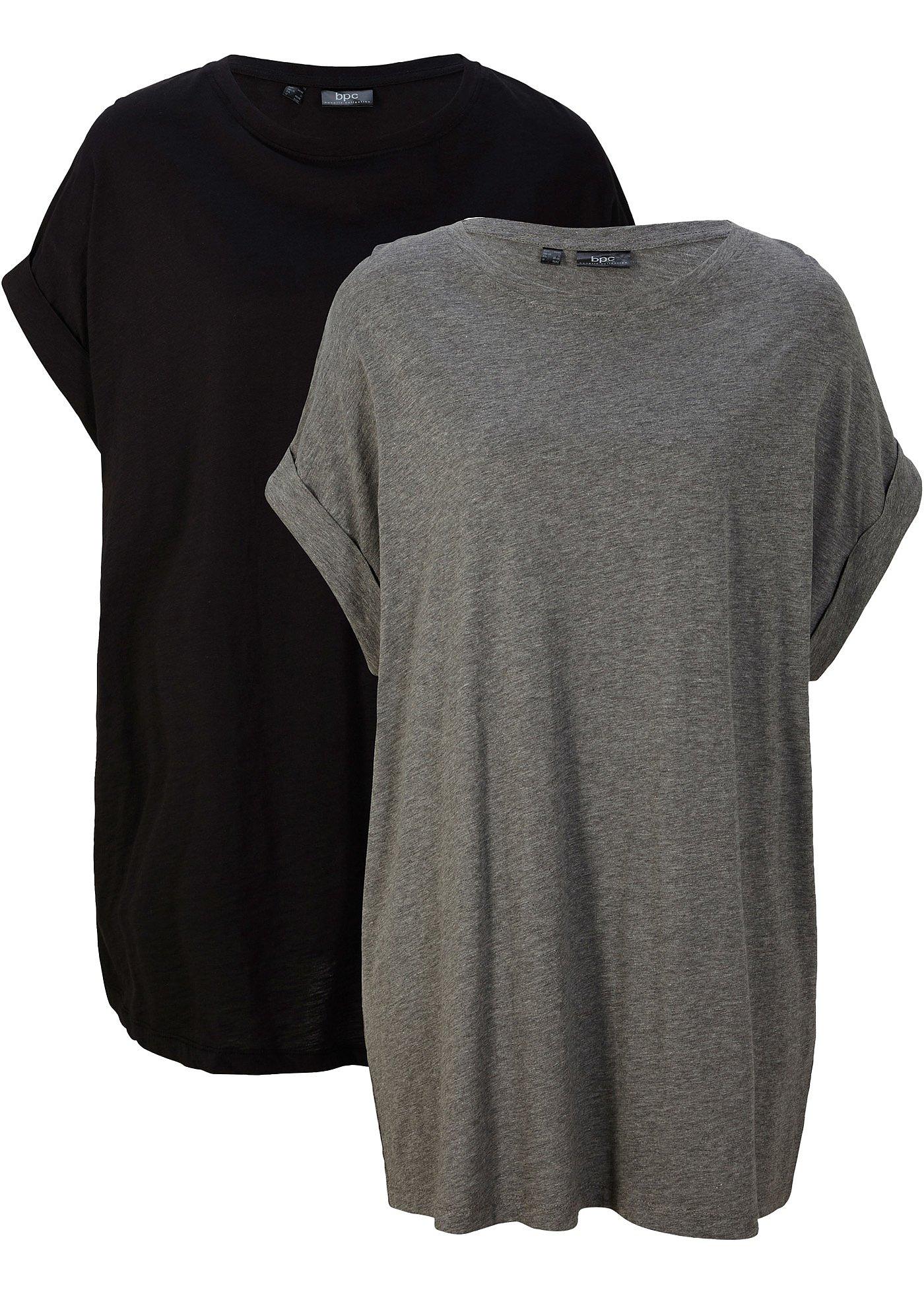 Longshirt met turn-ups (set van 2)