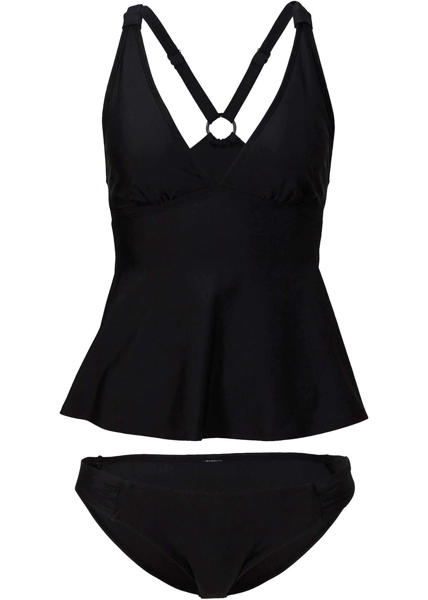 Elegante tankini met gerecycled materiaal zwart