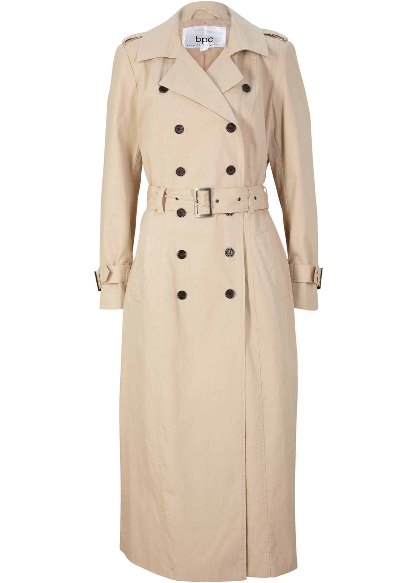 Lange trenchcoat met tailleriem