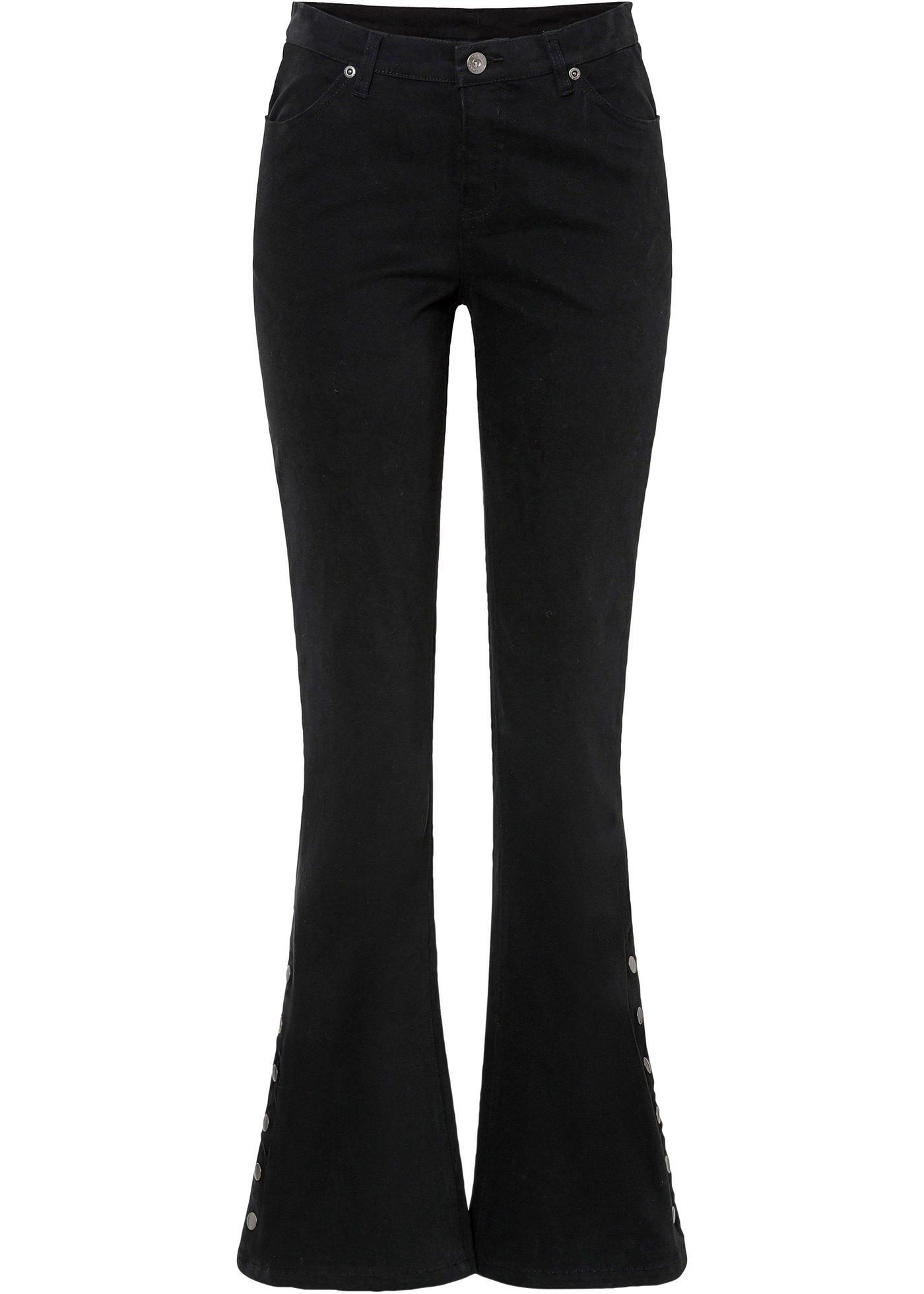 Flared broek met knoopsluiting opzij