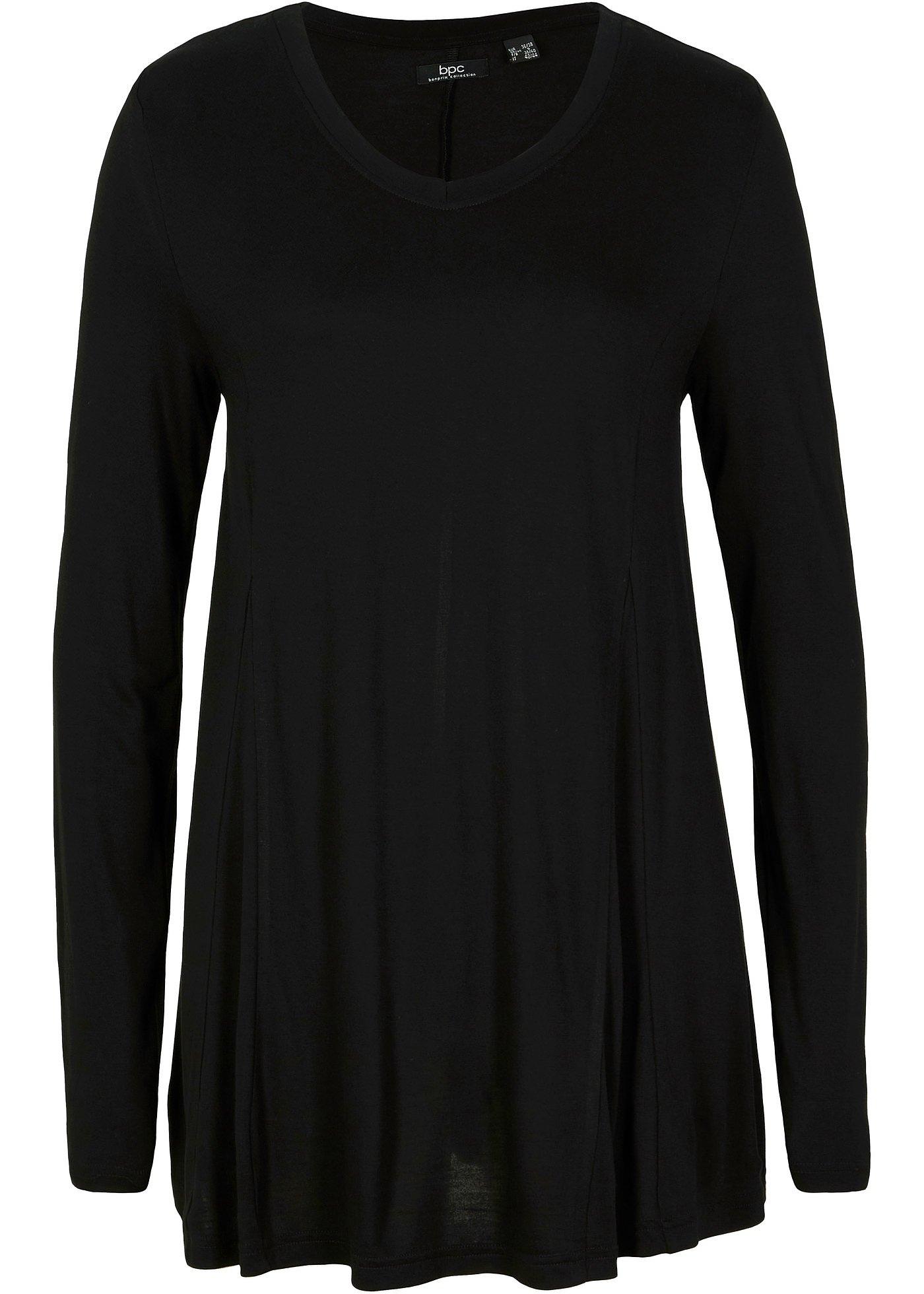 Longsleeve van viscose, wijd uitlopend