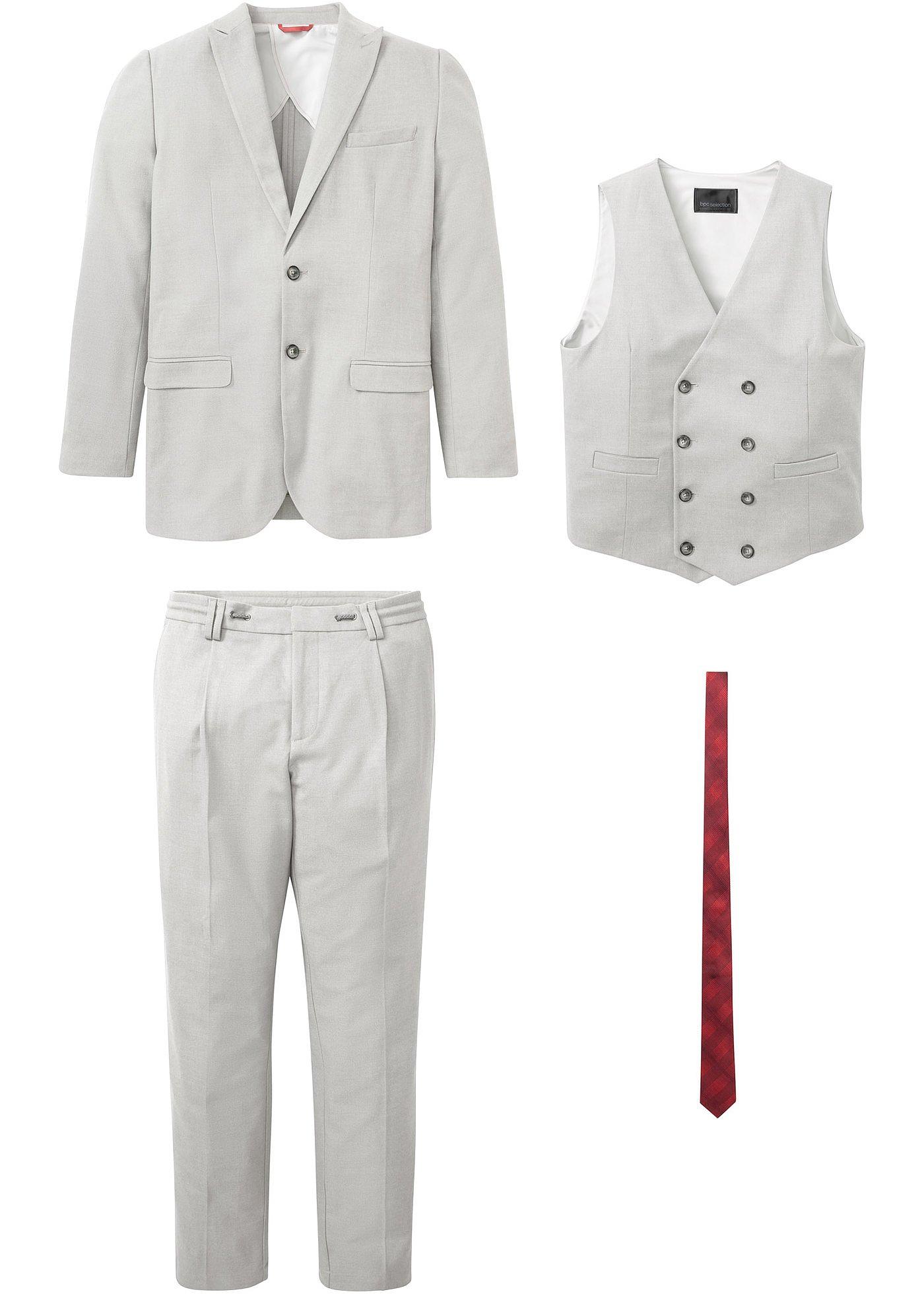 Pak (4-dlg. set): colbert, broek, gilet, stropdas