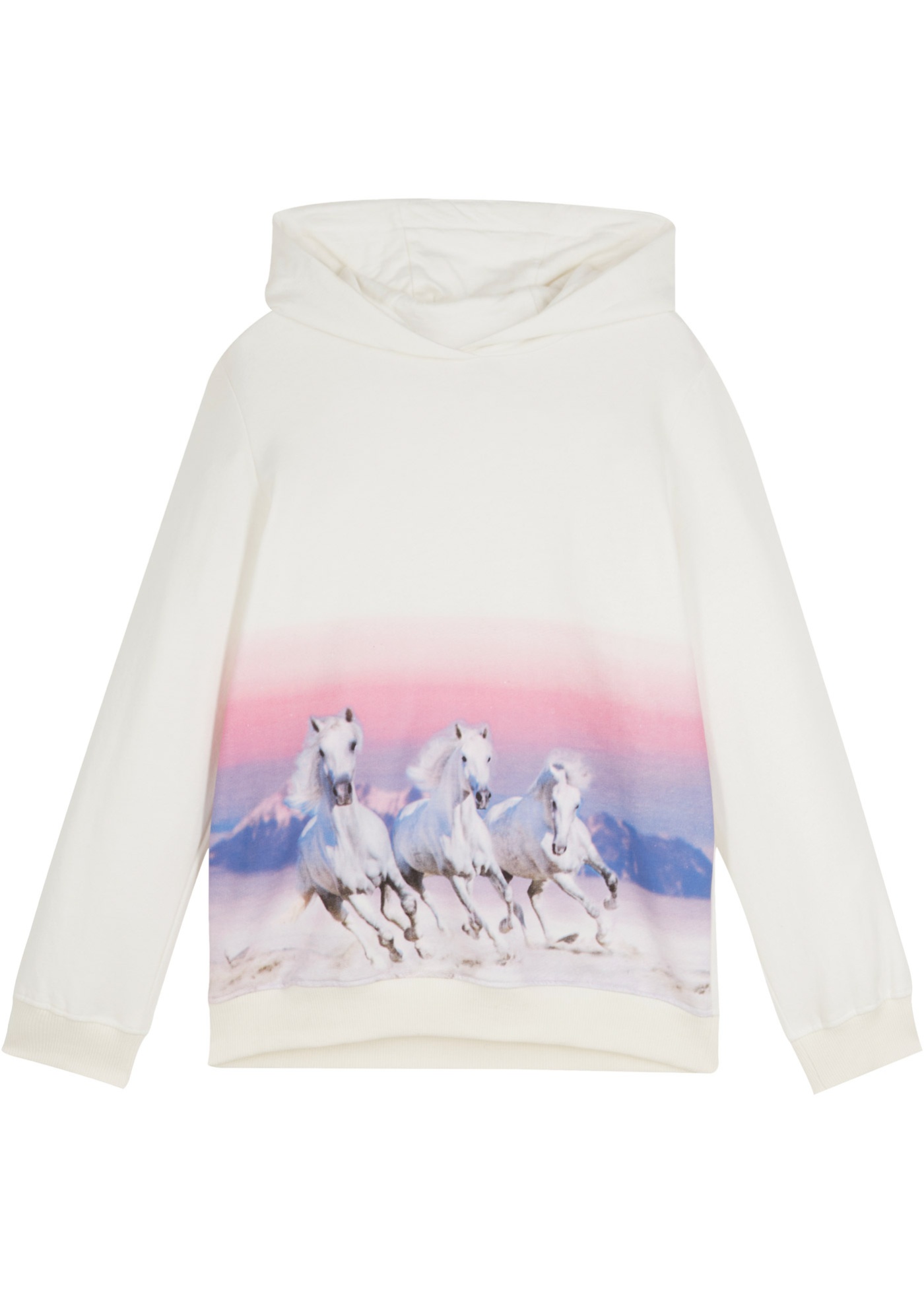 Meisjes hoodie met paardenprint