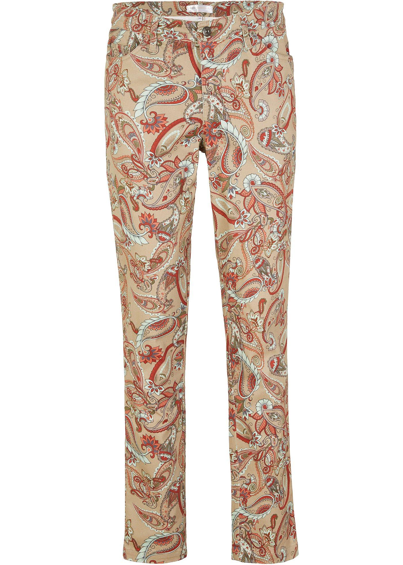 Stretch broek met paisleyprint