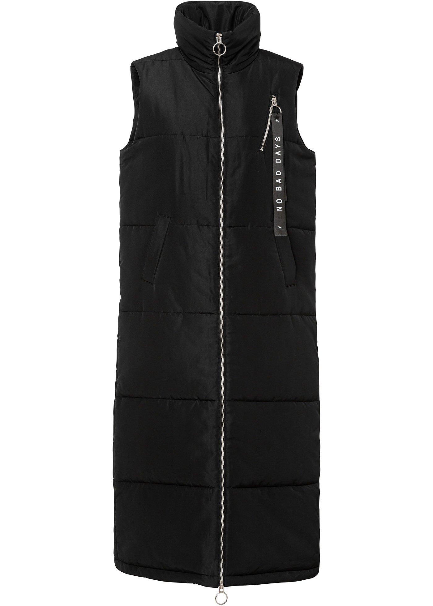 Lang mouwloos vest van gerecycled polyester