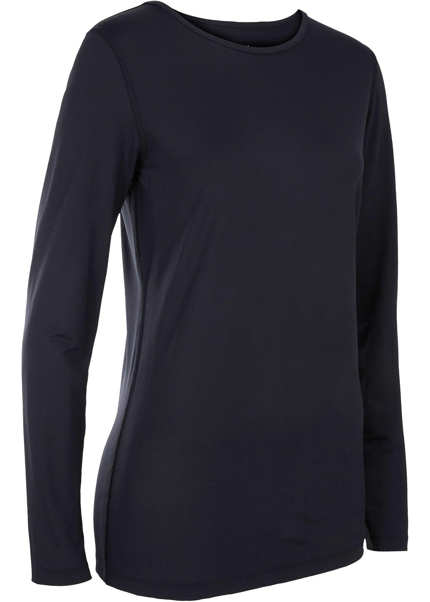 Lang sportshirt van sneldrogend materiaal zwart