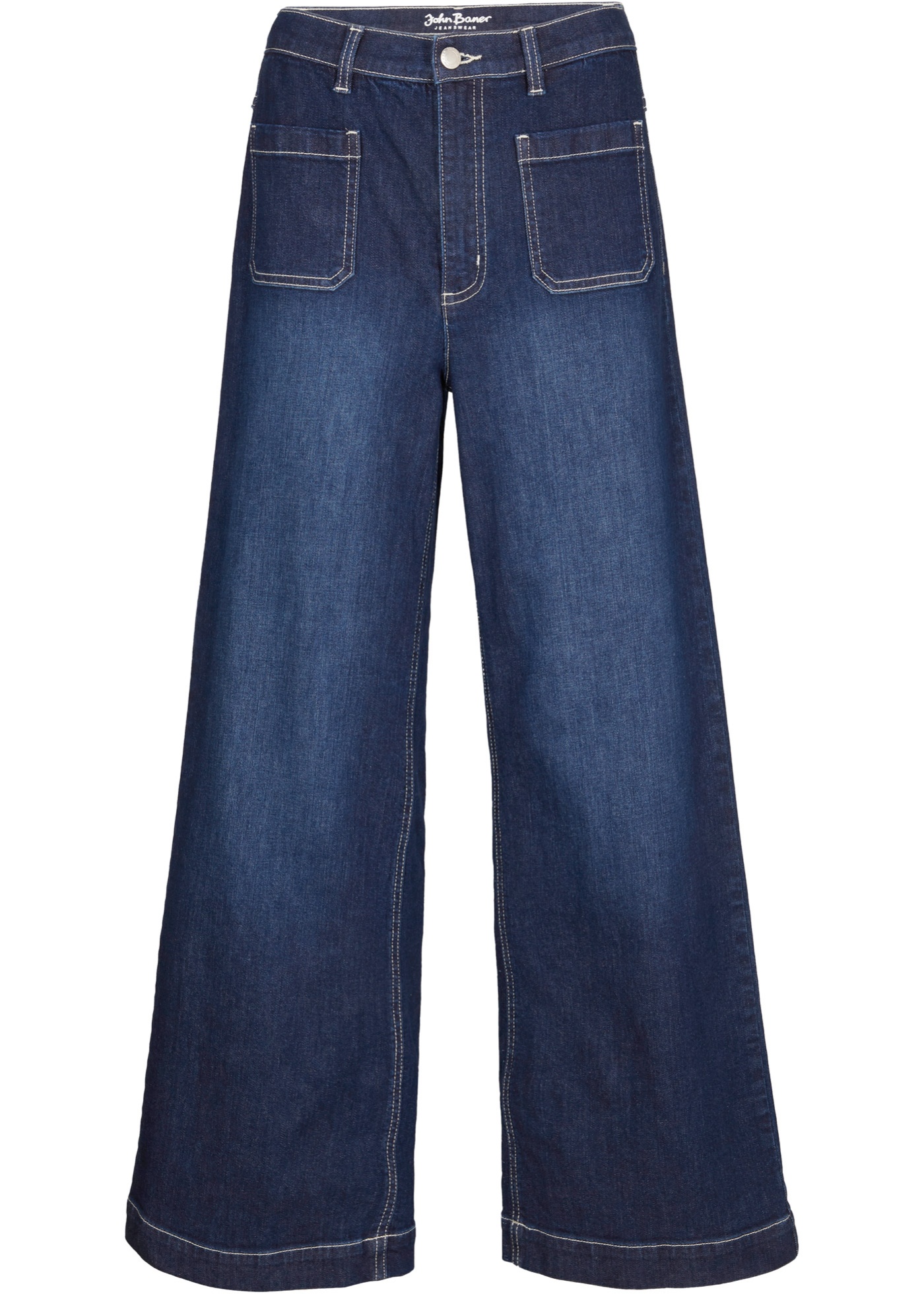 Wide fit stretch jeans met biologisch katoen