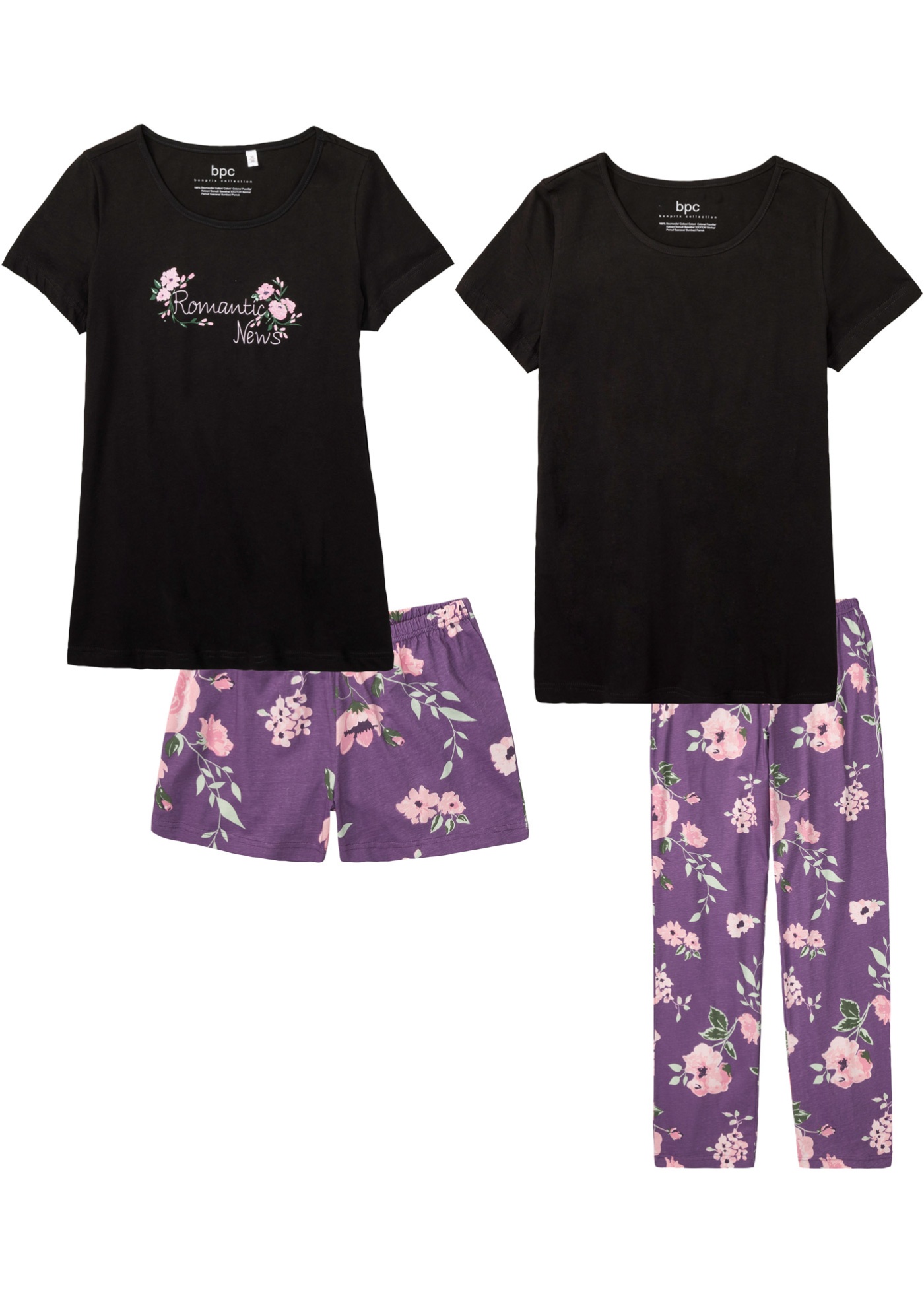 Pyjama en shortama (4-dlg. set)