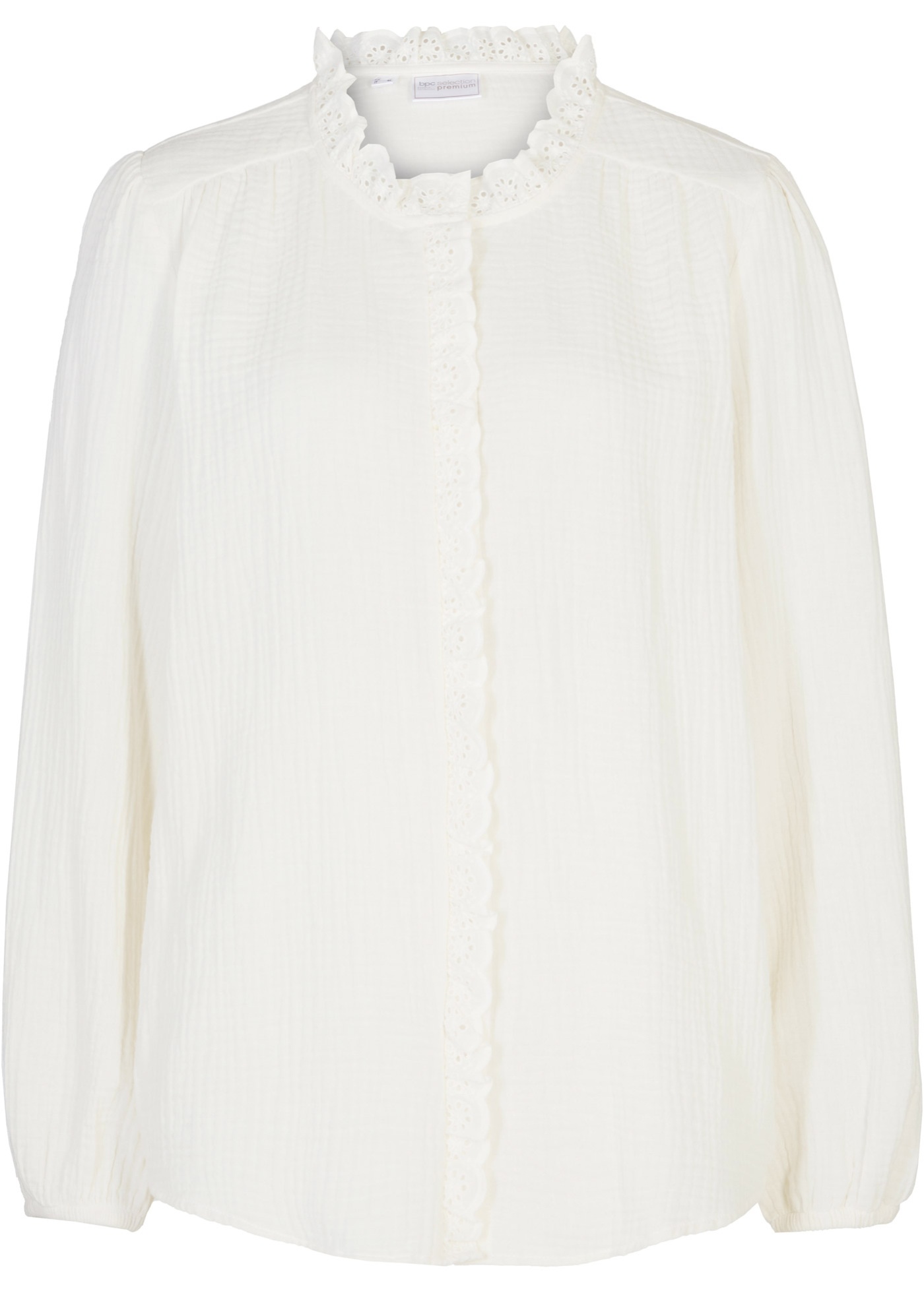 Mousseline blouse met broderie anglaise