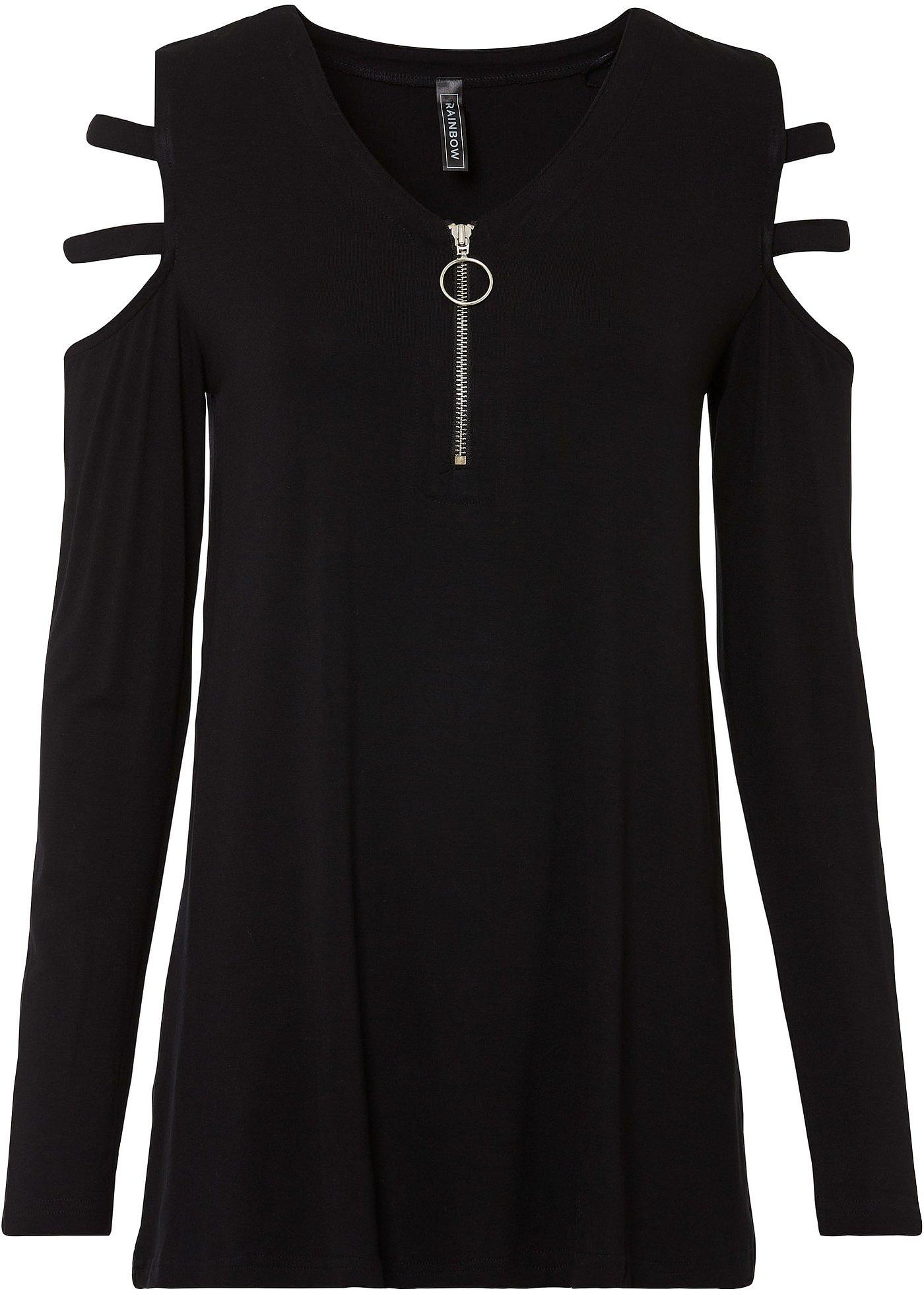 Longshirt met cut-outs van viscose