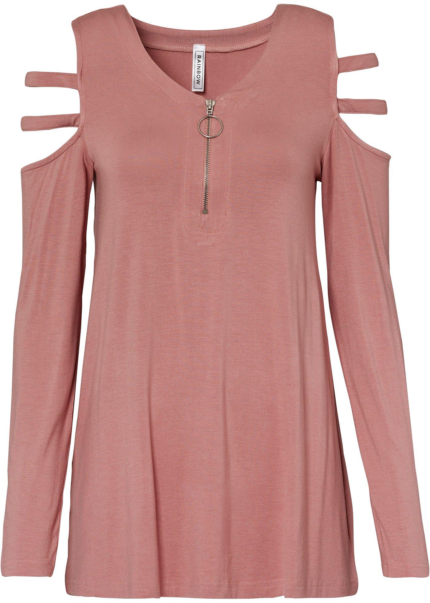 Longshirt met cut-outs van viscose