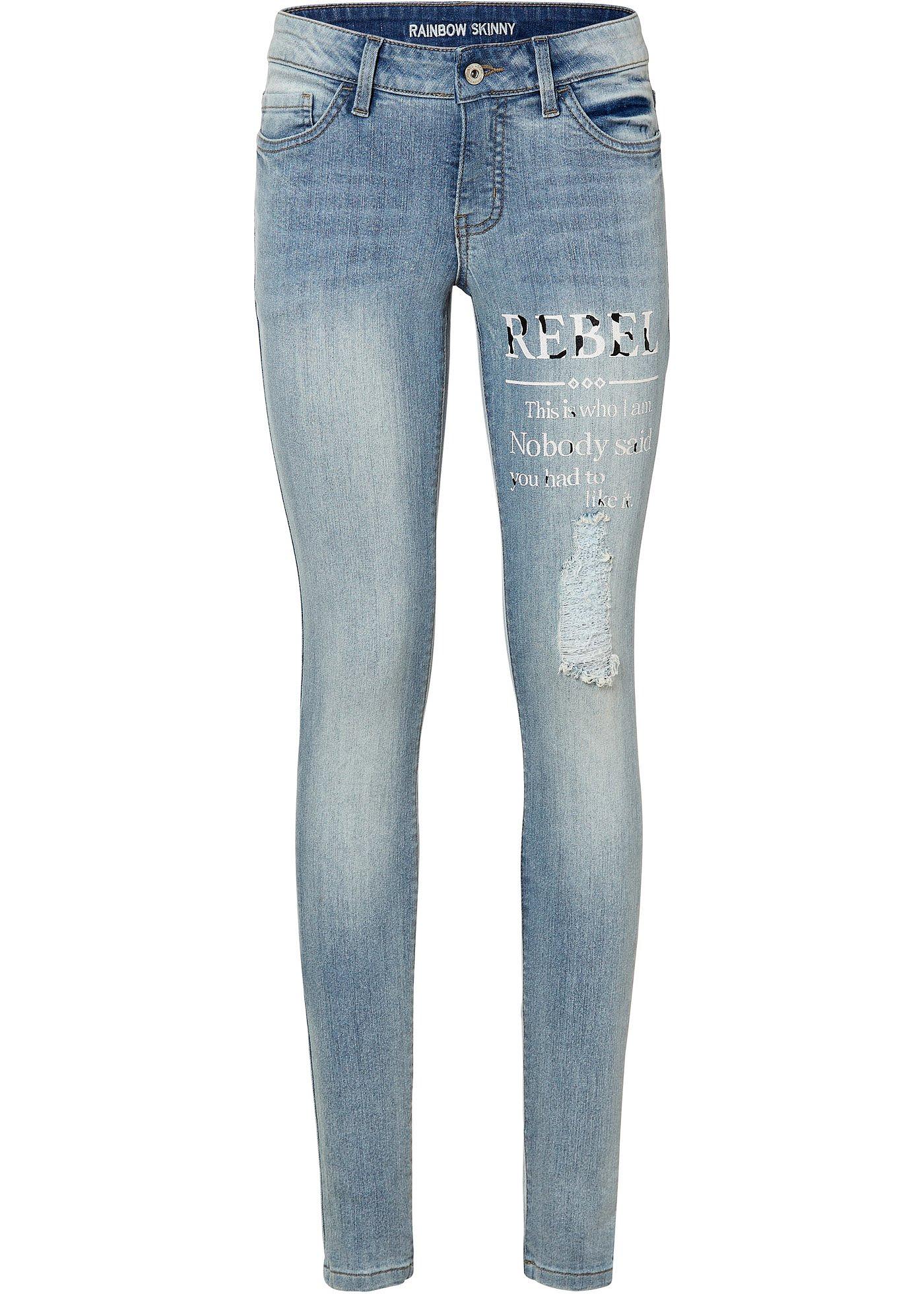 Skinny jeans met print