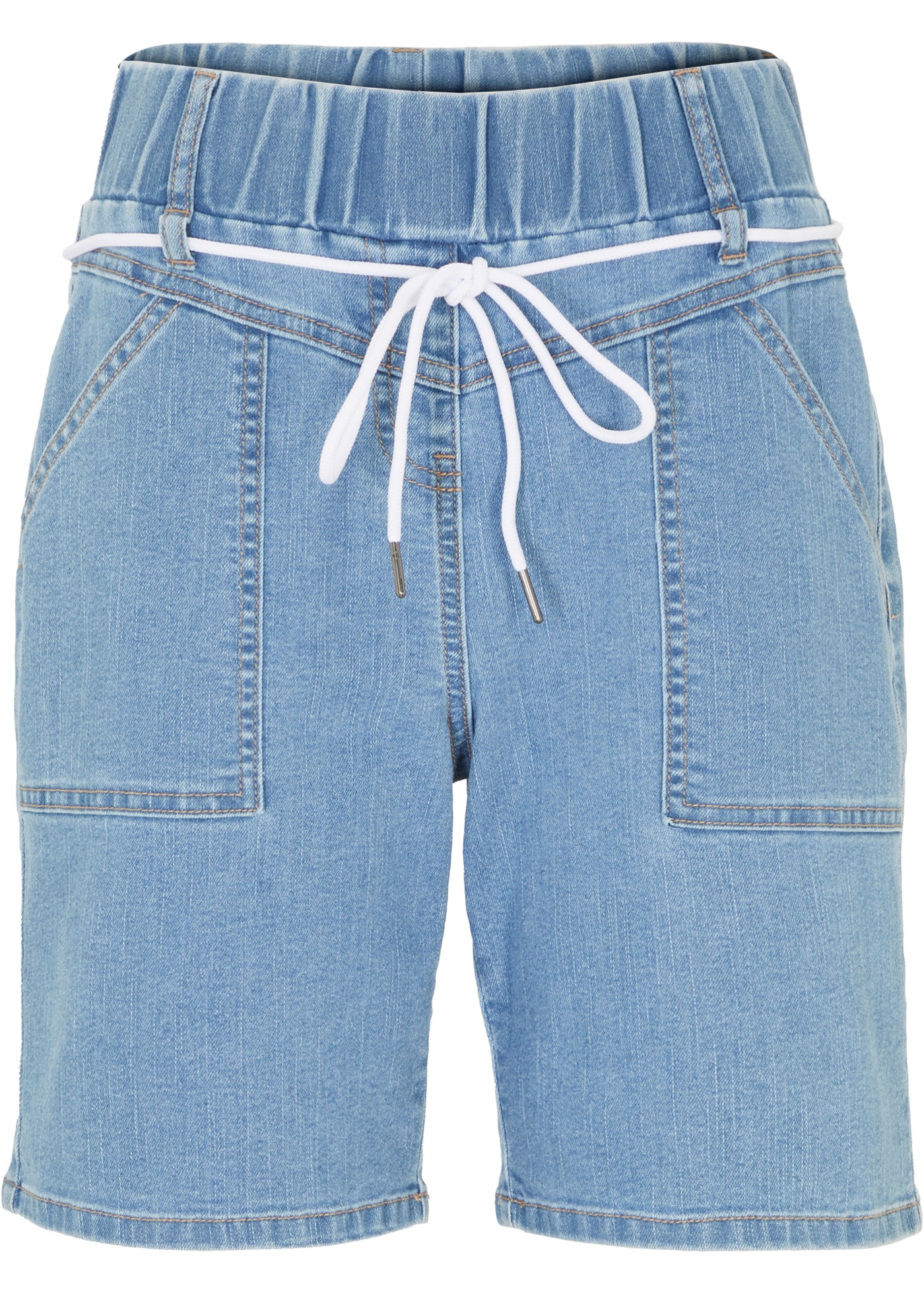 Paperbag jeans short met comfortband