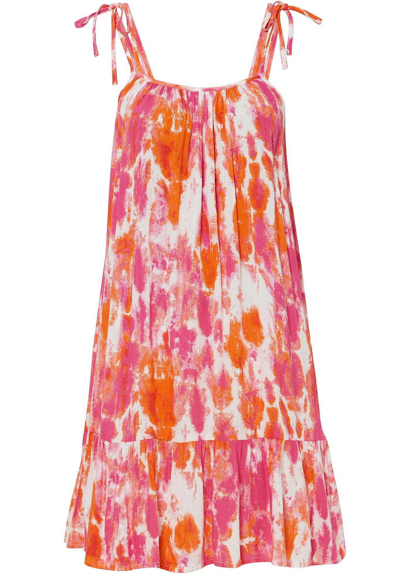 Jurk met batikprint van viscose