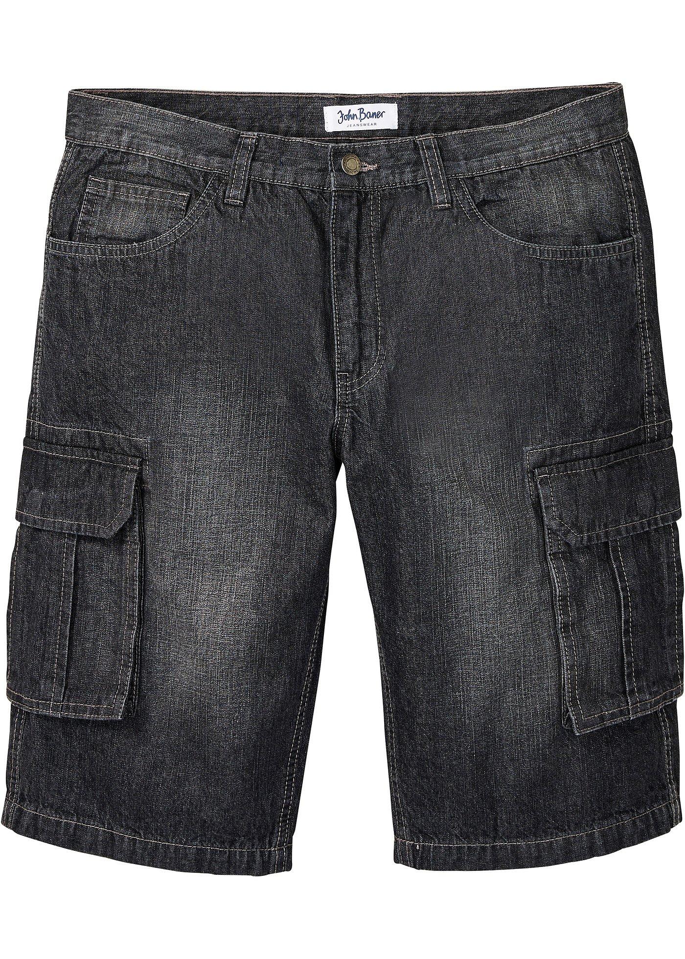 Cargo jeans bermuda, loose fit