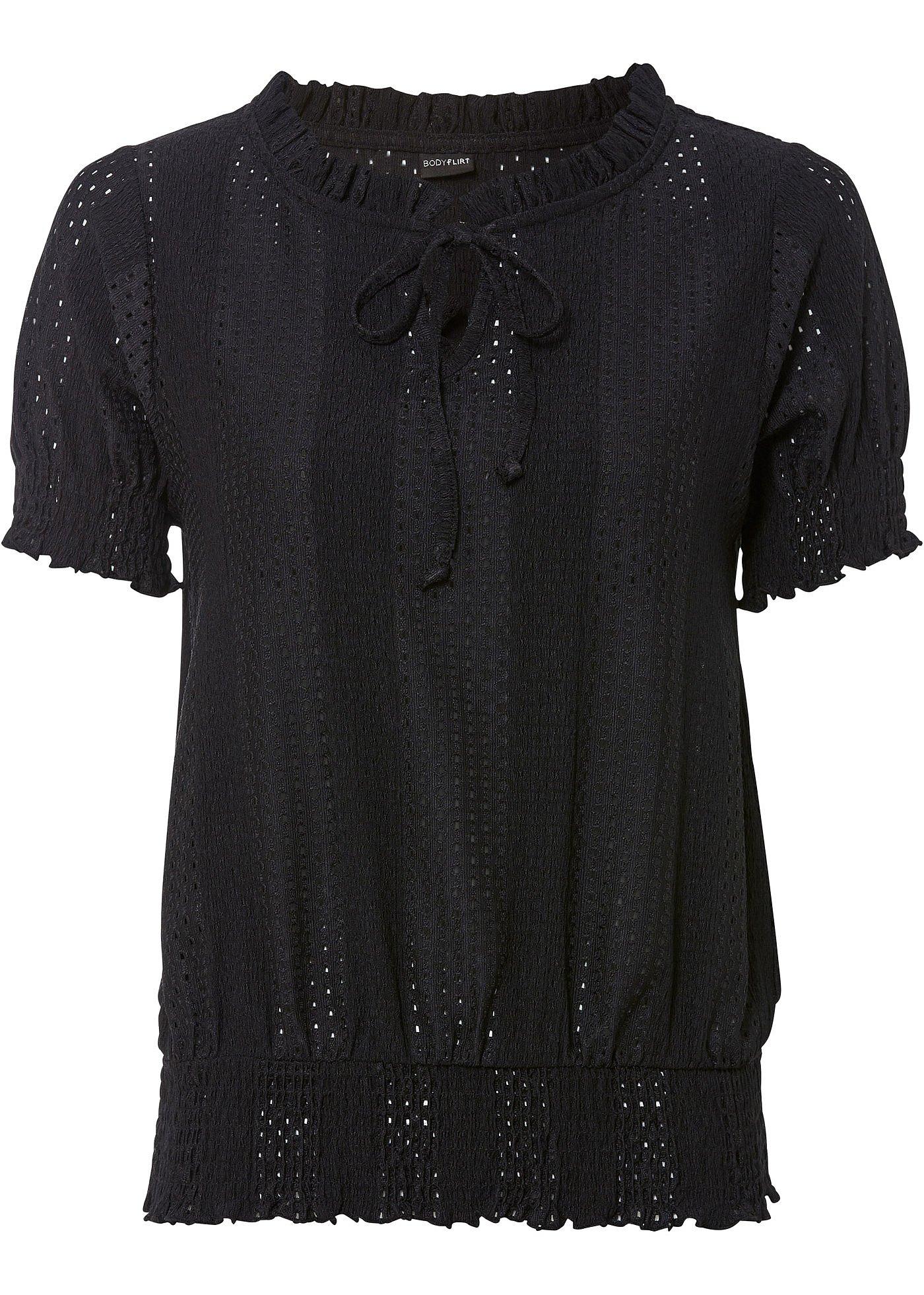 Shirt met broderie anglaise