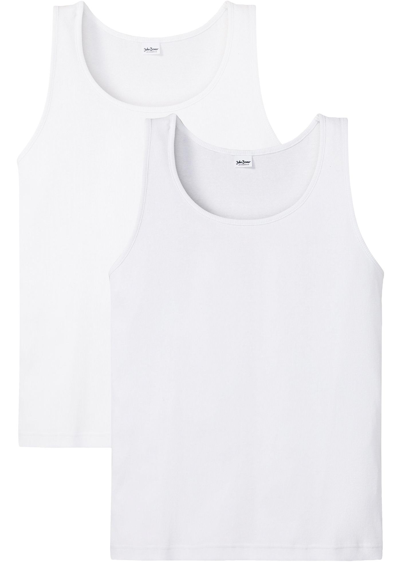 Geribde tanktop (set van 2), slim fit