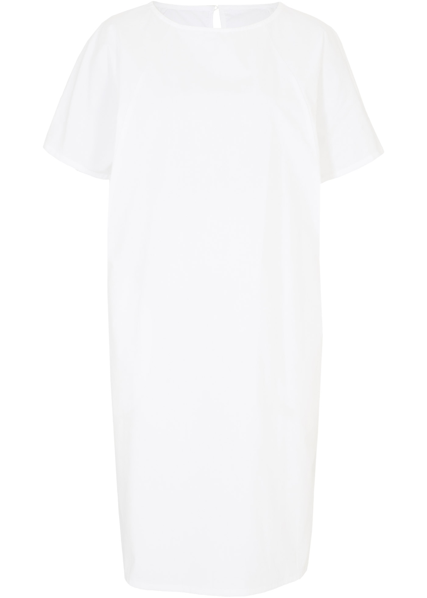 Popeline jurk met korte mouwen