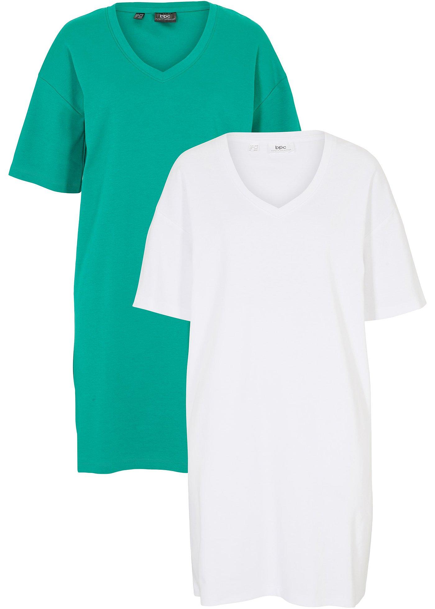 Shirtjurk met V-hals, oversized (set van 2)