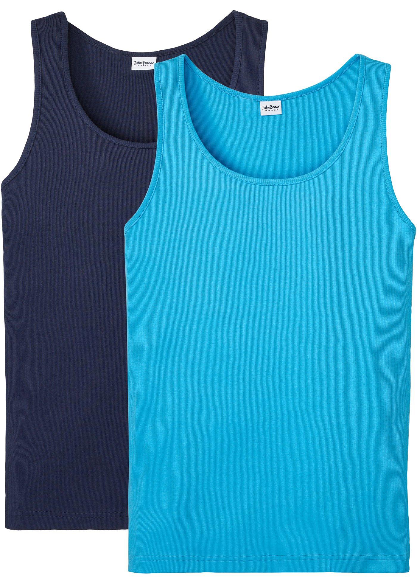 Geribde tanktop (set van 2), slim fit