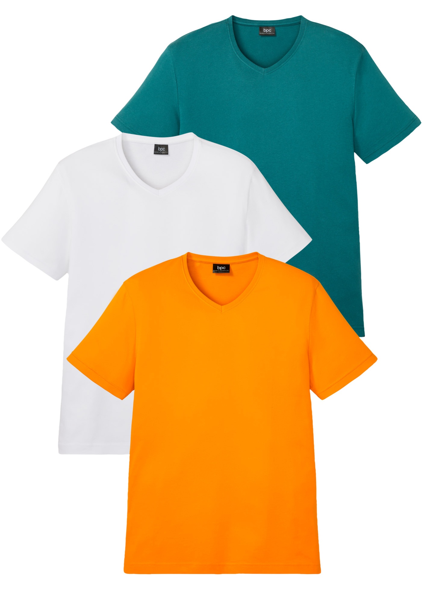 T-shirt met V-hals (set van 3)