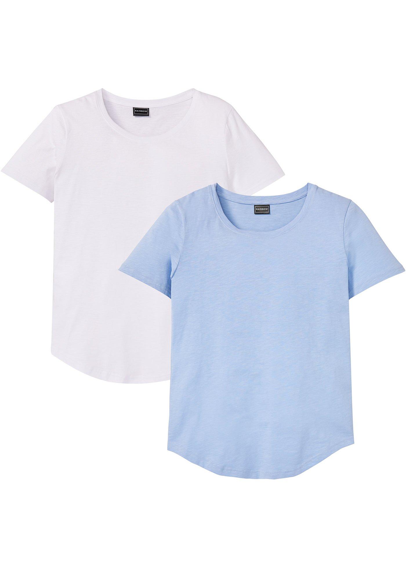 Slub T-shirt (set van 2), slim fit