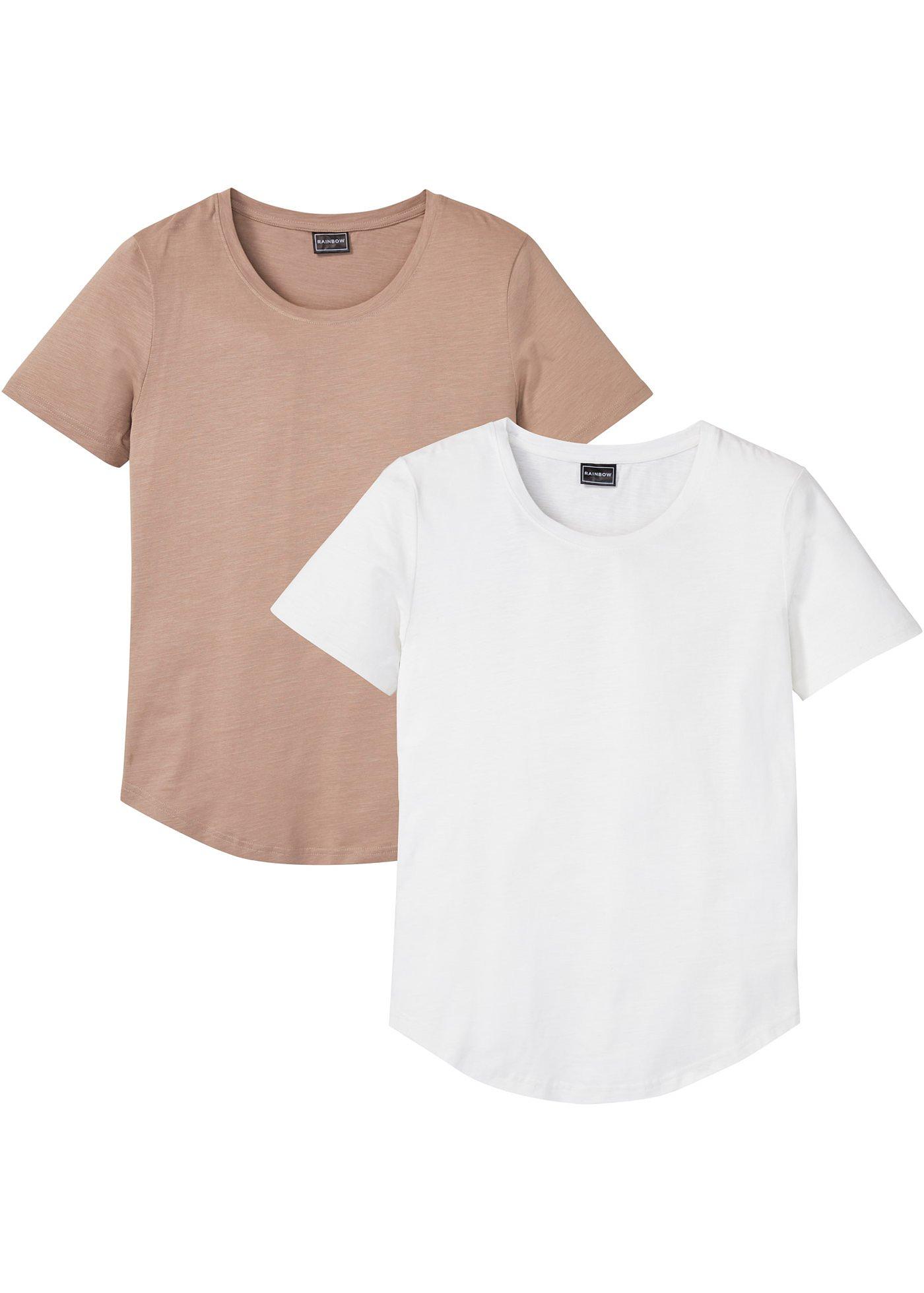 Slub T-shirt (set van 2), slim fit