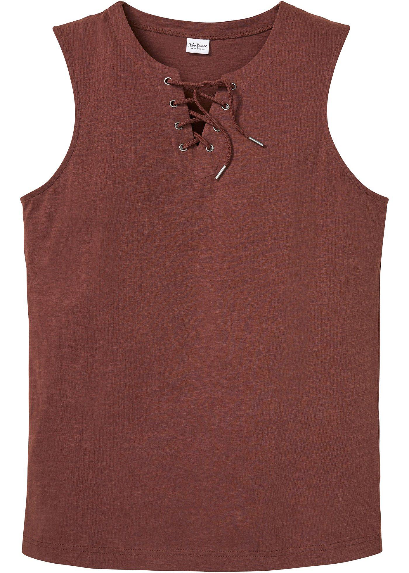 Muscle shirt met vetersluiting