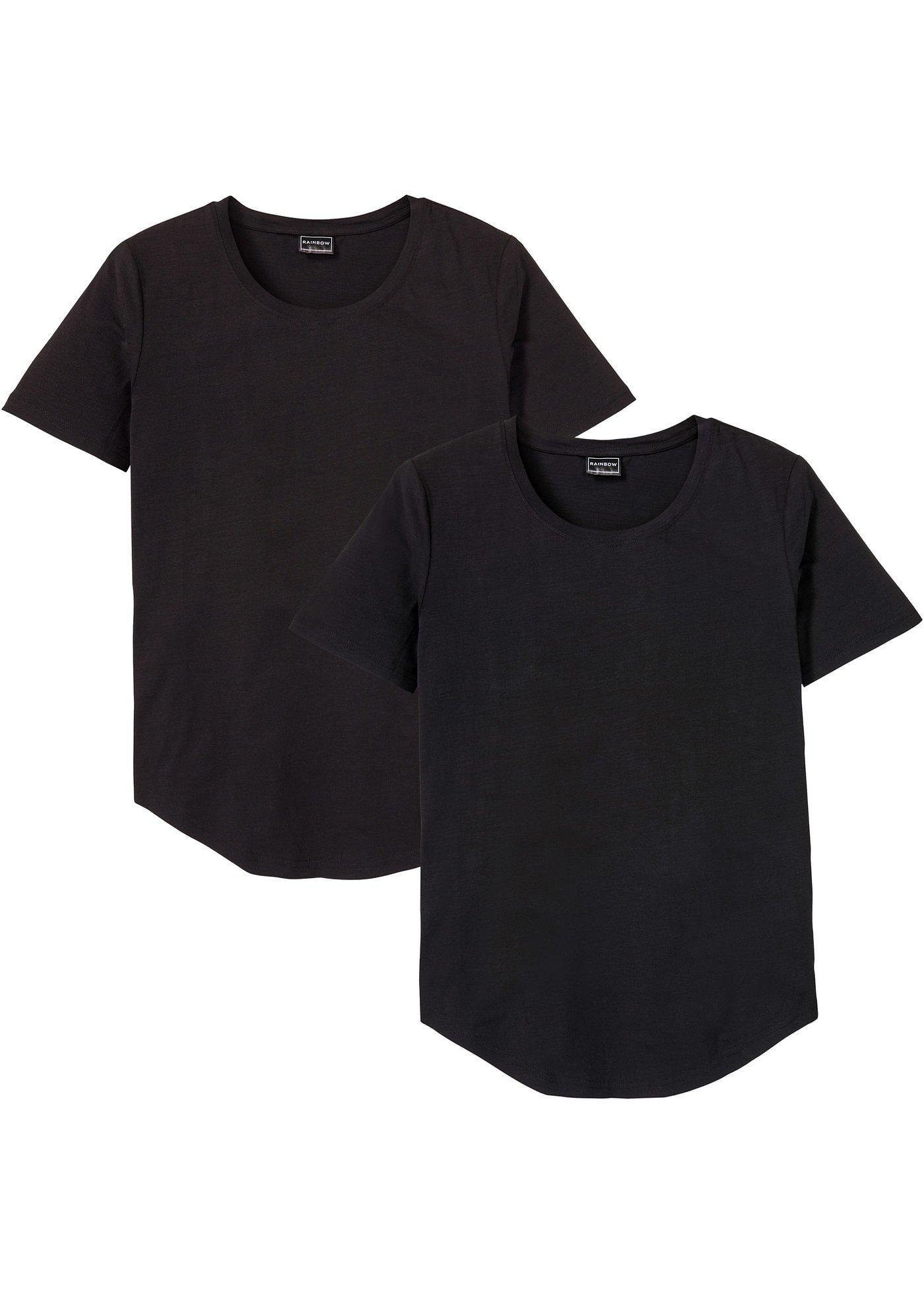 Slub T-shirt (set van 2), slim fit