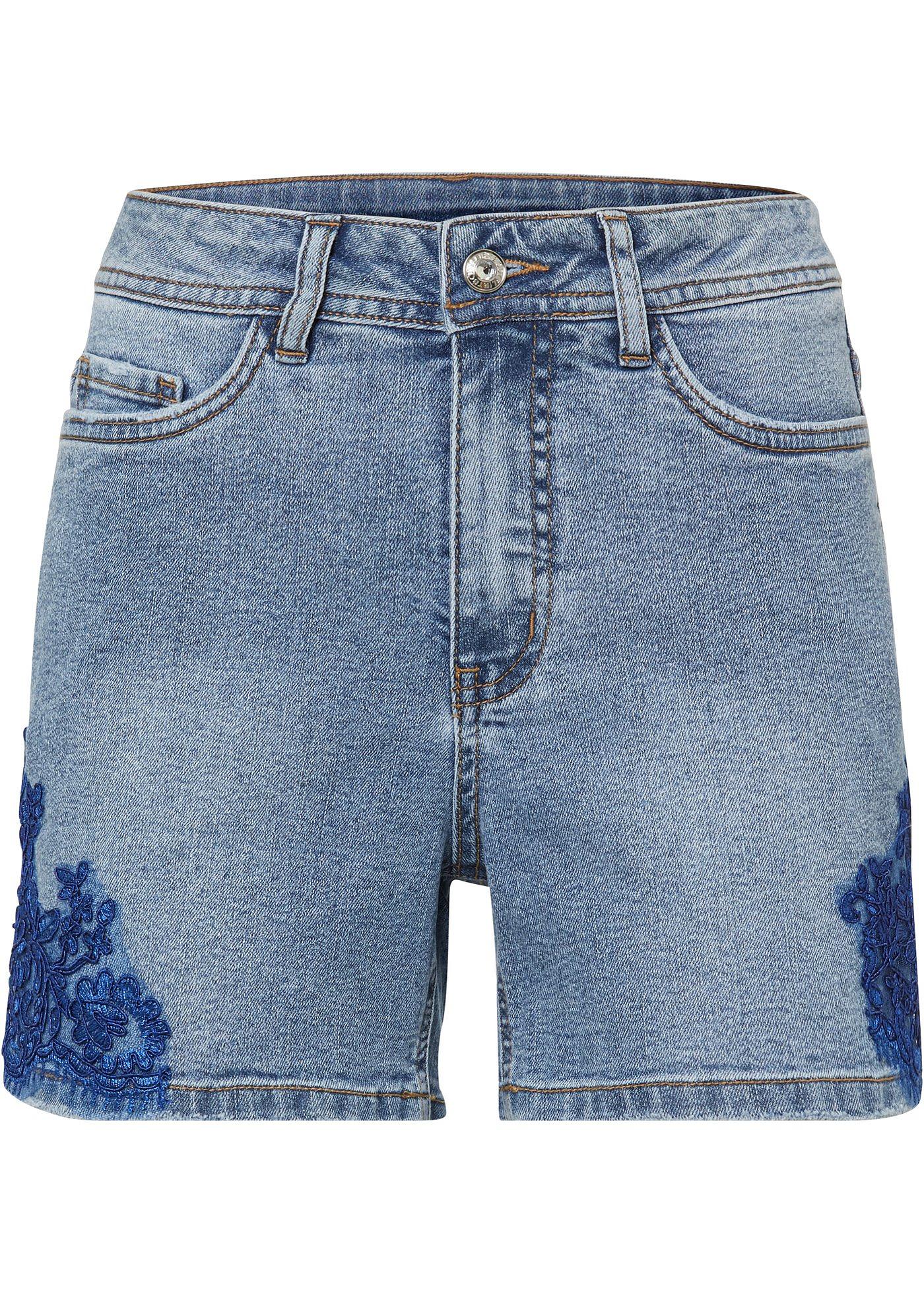 Jeans short met kant