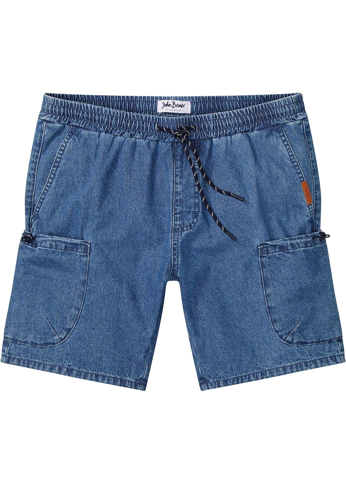 Lange instap jeans short, loose fit