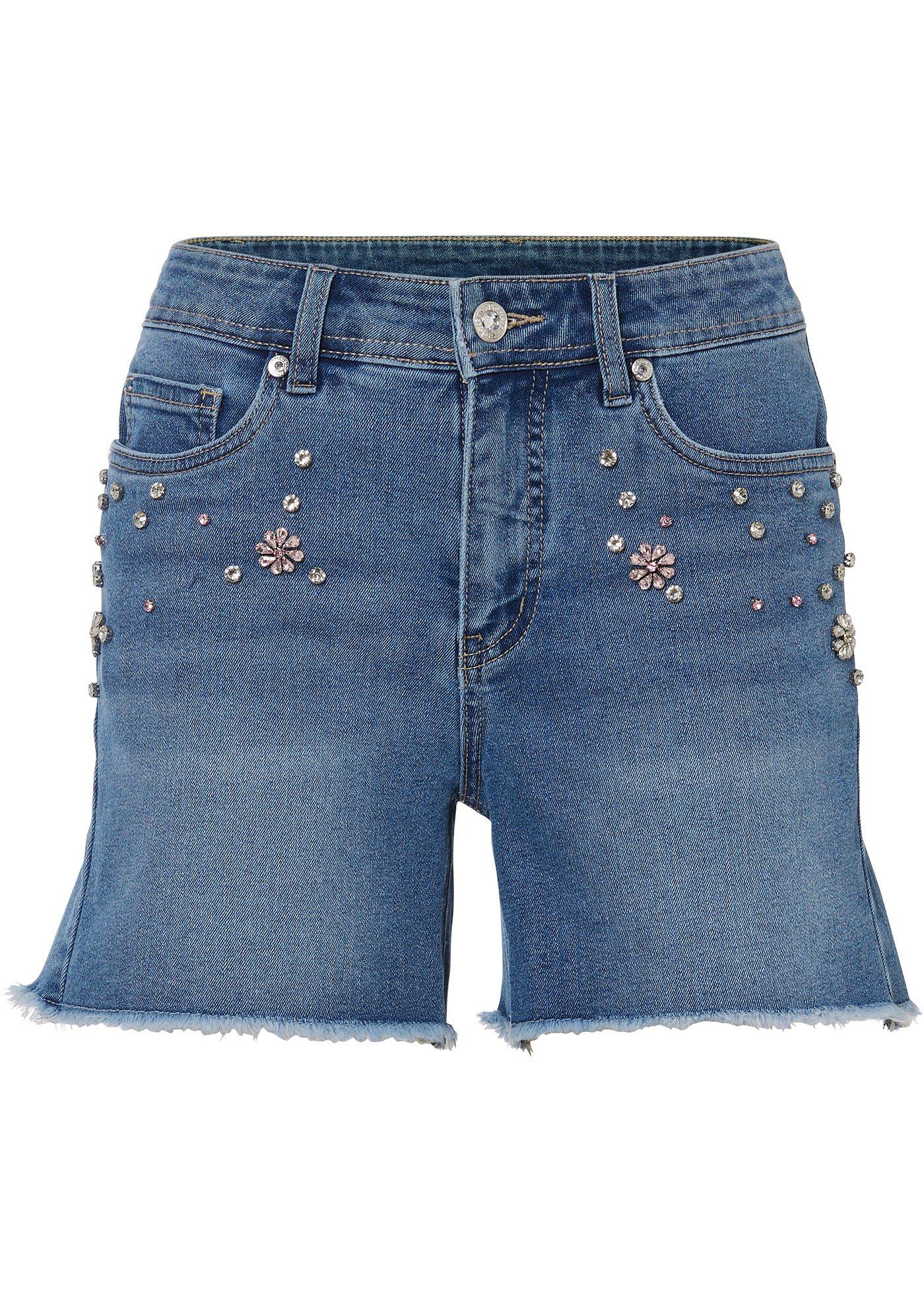 Jeans short met stras