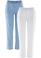 Mid waist jeans met comfortband, straight (set van 2), bonprix