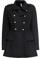 Korte coat in military style met wol, korte maten, bonprix