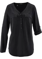 Blouse met V-hals, lange mouw, bonprix