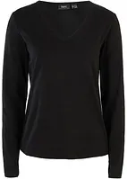 Longsleeve met V-hals en biologisch katoen, bonprix