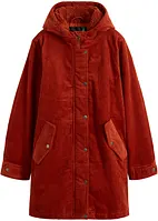 Warme corduroy parka met teddy voering in capuchon, A-lijn, bonprix