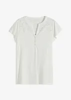 Henley shirt met kant van viscose, bonprix