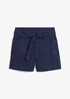 Twill short met strikceintuur, bpc bonprix collection