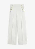 Wide leg broek met gouden knopen, bonprix