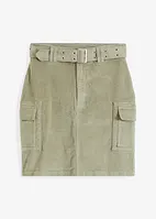 Korte cargo rok van corduroy met riem, bonprix