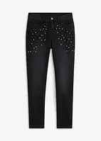 Skinny jeans met parels, bonprix