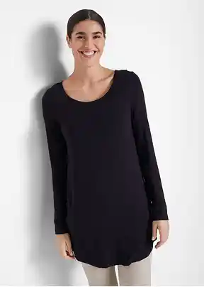 Long shirt dames zwart sale